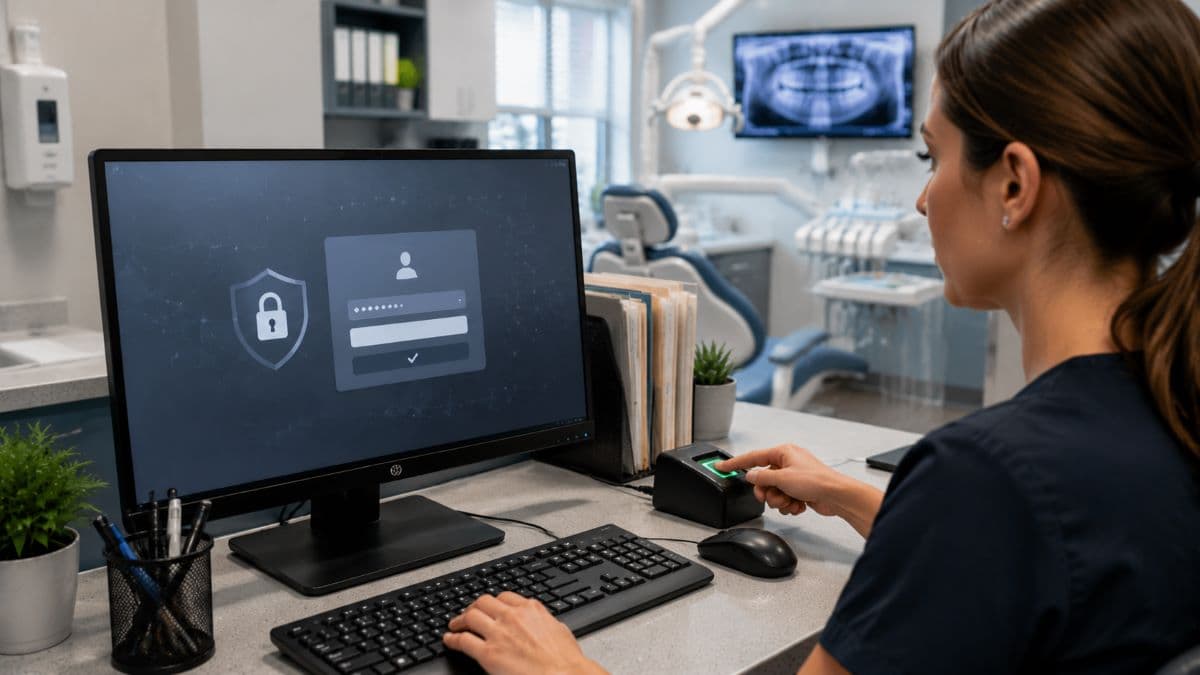 Staff securing dental data with authentication