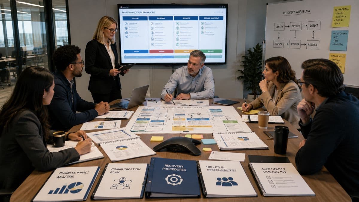 Team drafting disaster recovery operational strategy