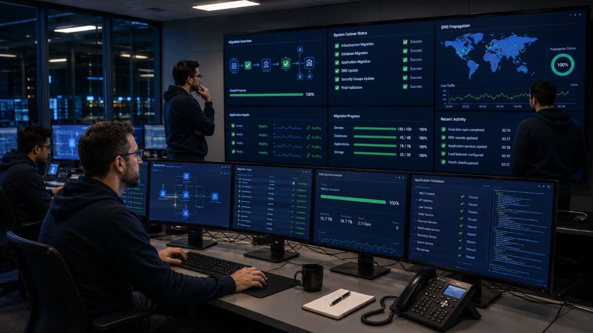 Secure enterprise data migration operations center
