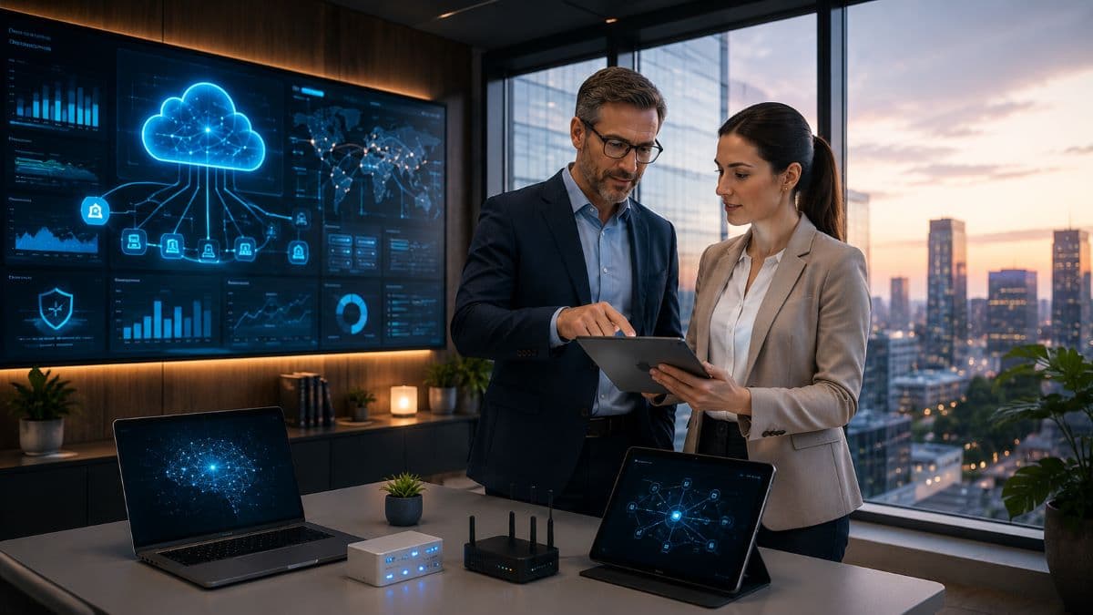 Business leaders exploring future cloud technologies
