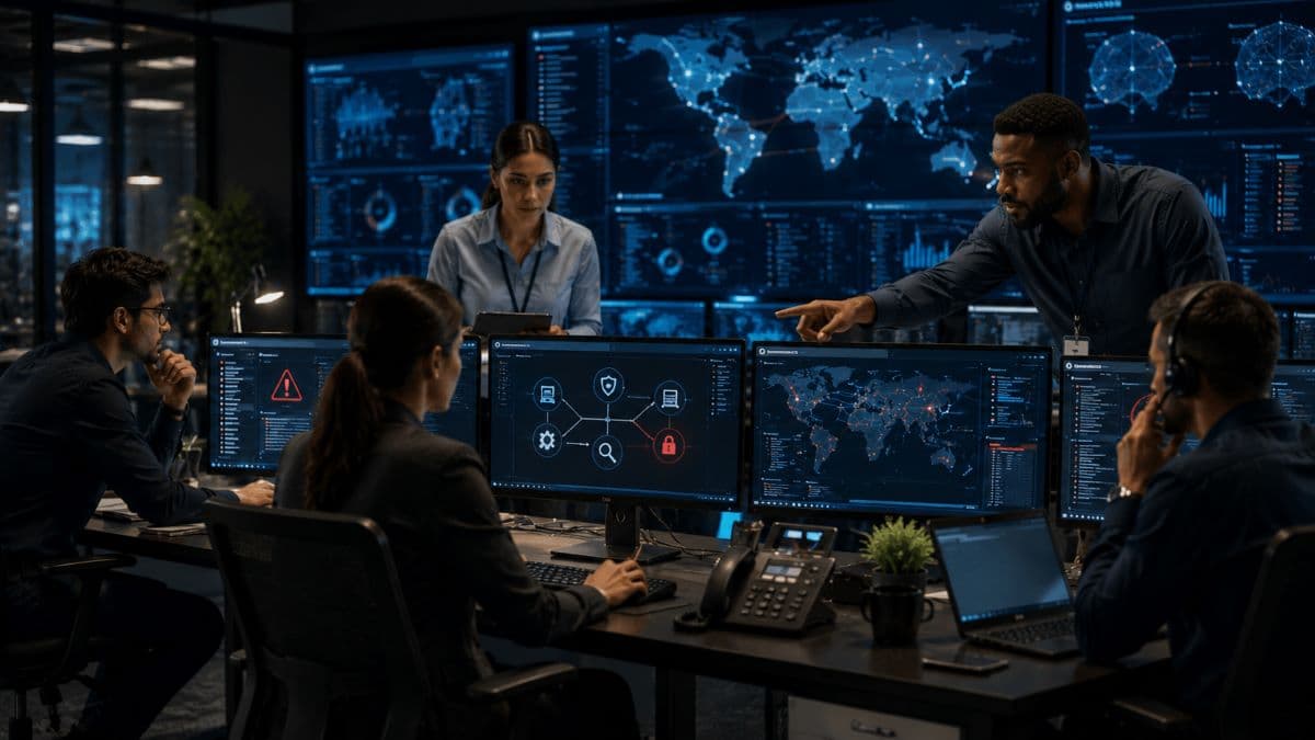 Security analysts investigating threats and responding