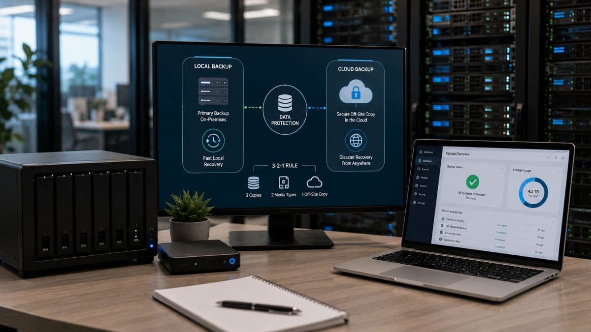 Hybrid backup strategy with offsite protection