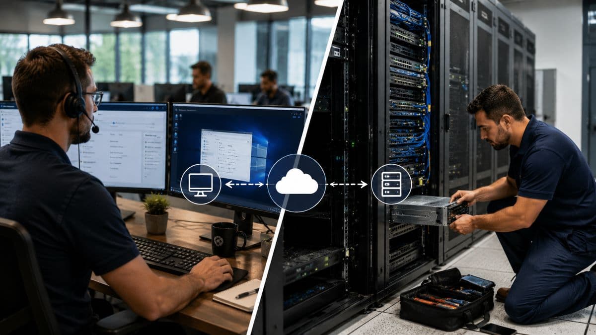 Combined remote and onsite IT support