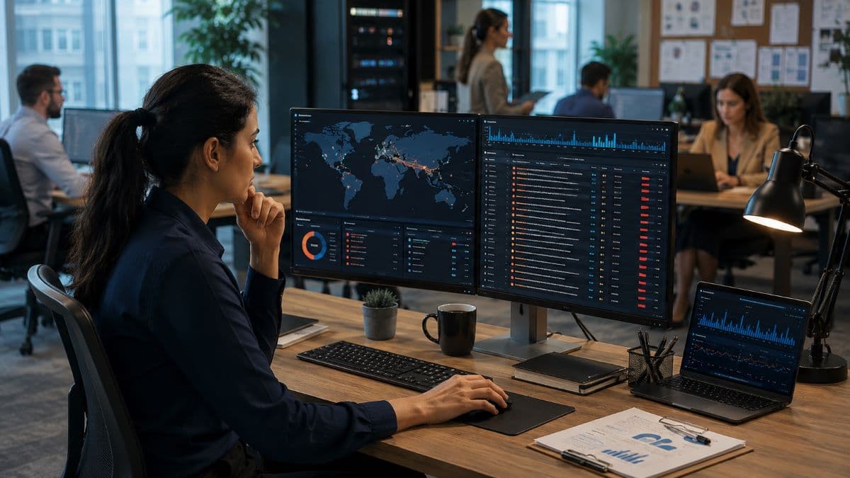 Security analyst reviewing unusual user activity