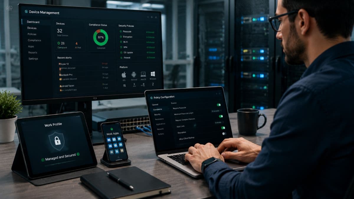 it administrator managing enterprise device security