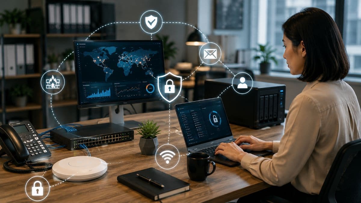 Layered cybersecurity protecting business network infrastructure