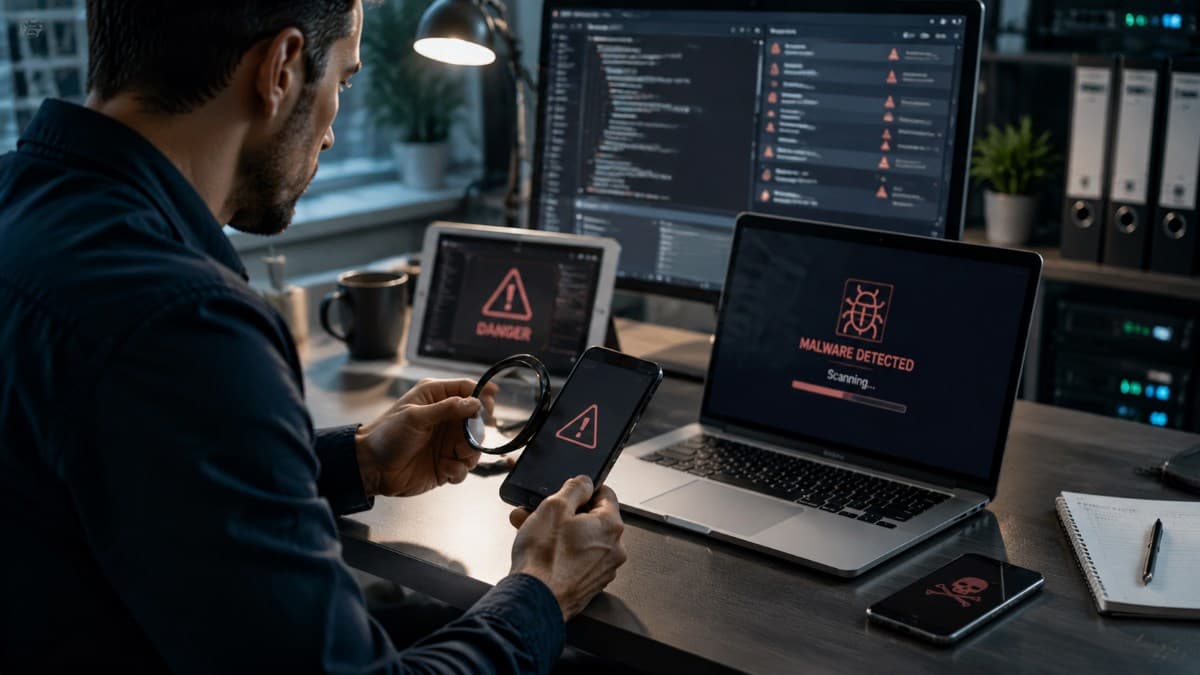 malware detection on smartphone office investigation