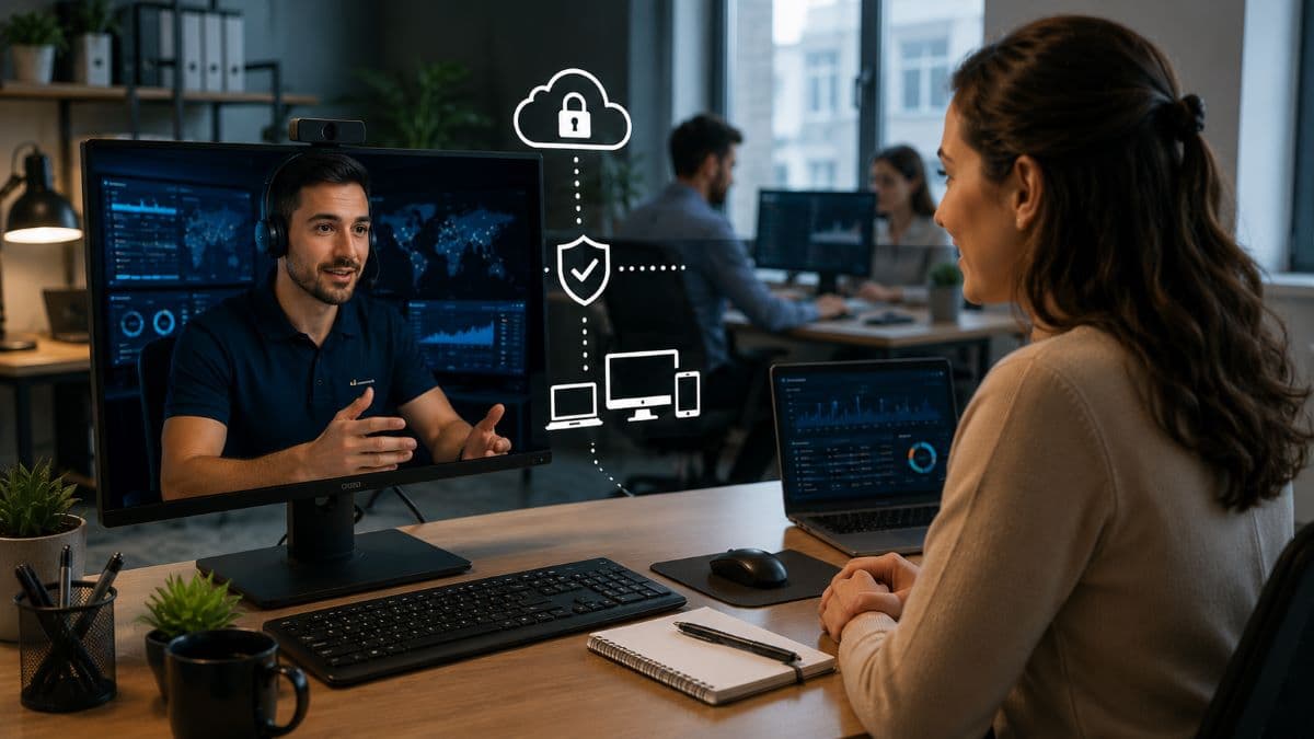 Remote cybersecurity expert supporting small business