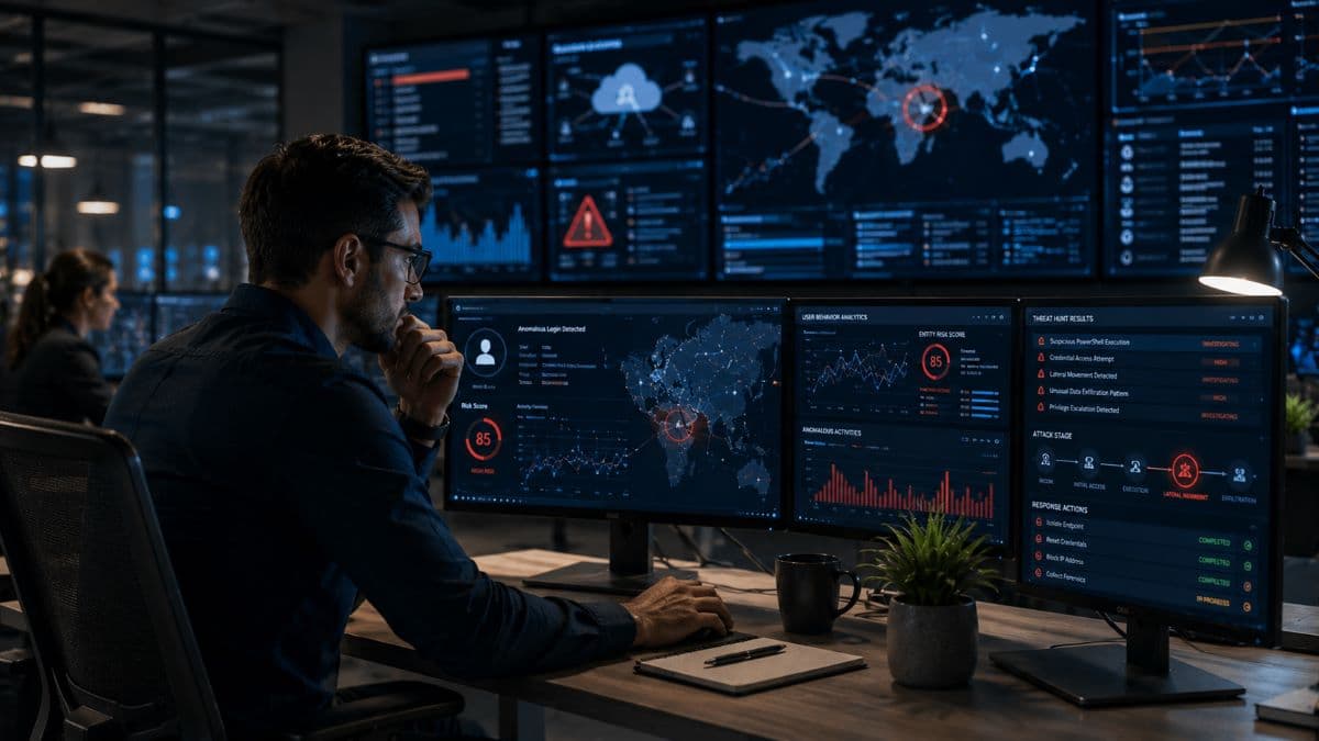 Analyst detecting hidden cyber threats early