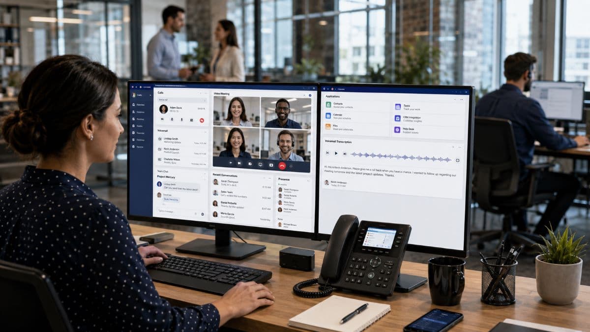 Integrated business communications platform dashboard interface