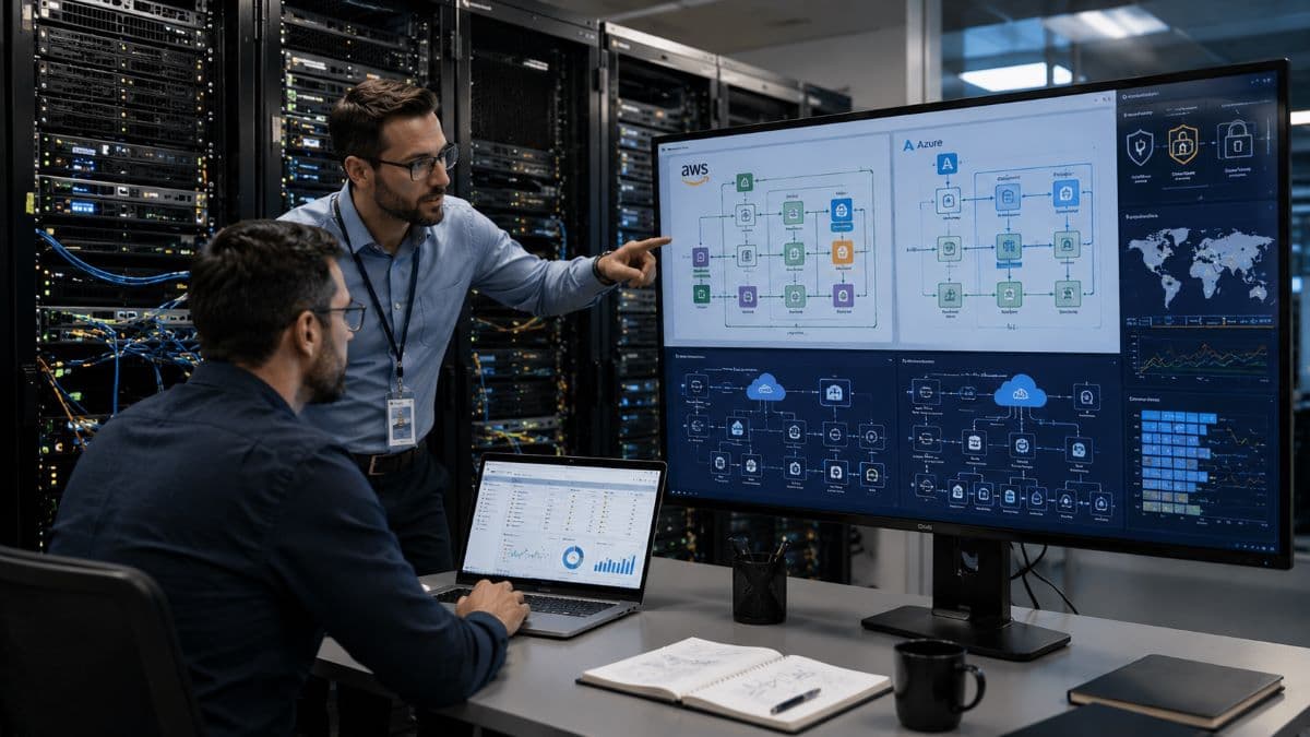 Engineers auditing enterprise infrastructure and assets