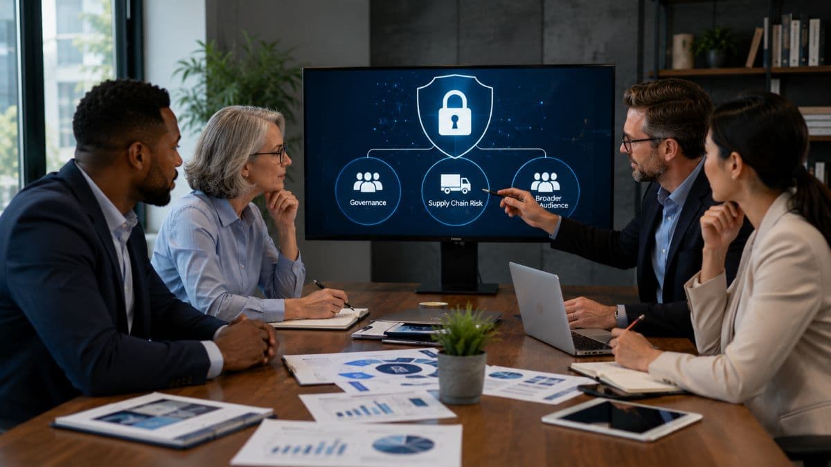 Leadership team reviewing updated cybersecurity governance