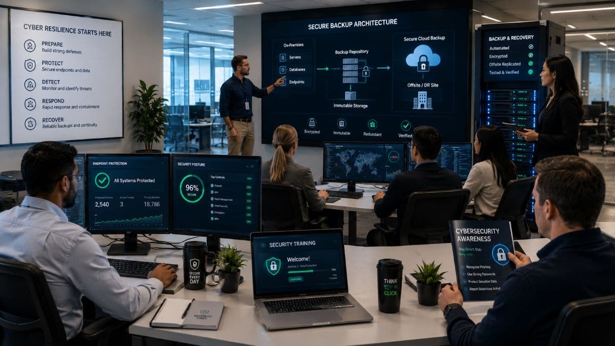 Cybersecurity team building ransomware defense strategy