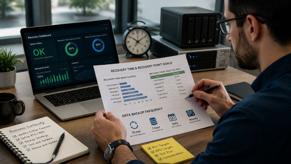 recovery time point objectives analysis dashboard