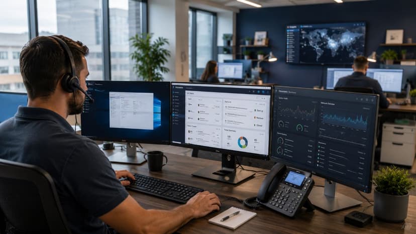 Remote IT team supporting business systems