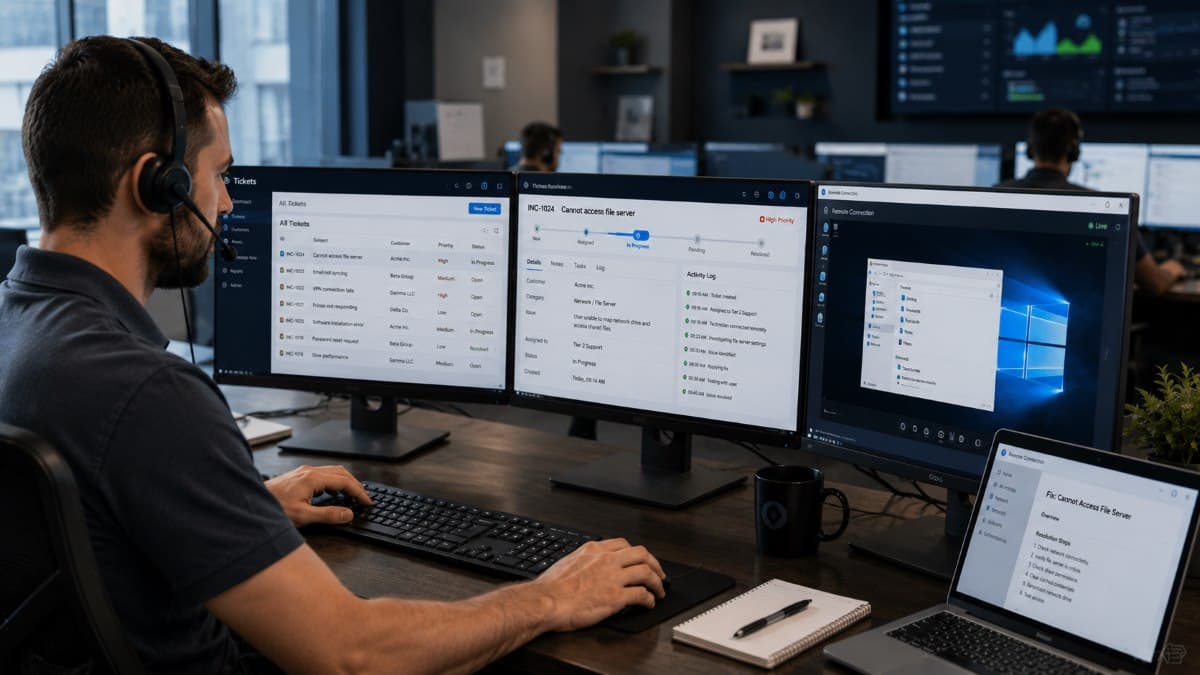 Structured remote support ticket resolution process