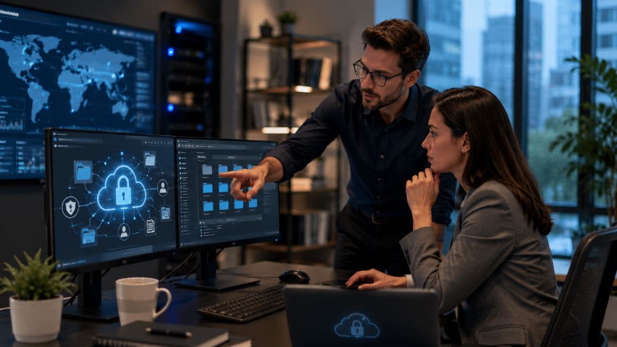 IT professional securing cloud document access