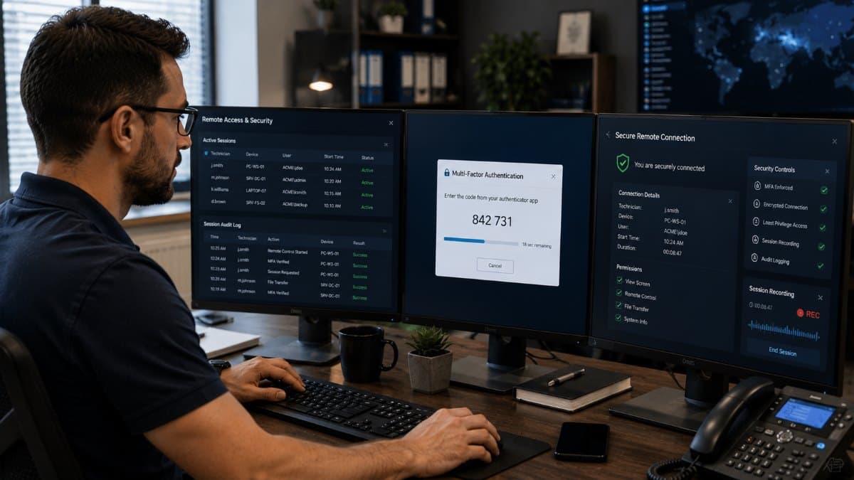 Secure remote access protected by authentication