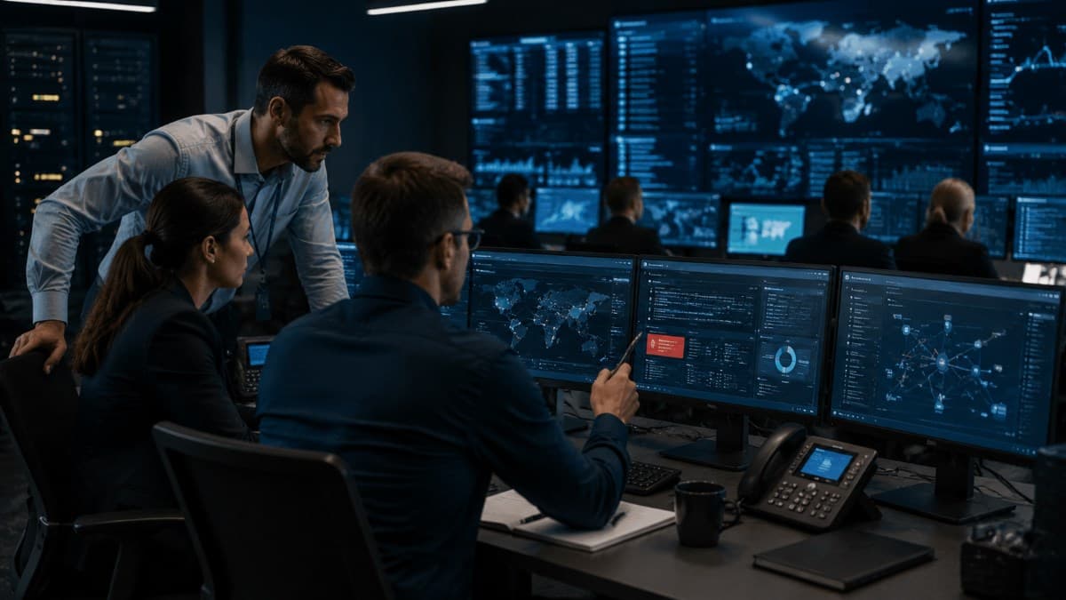 Security operations center monitoring cyber threats