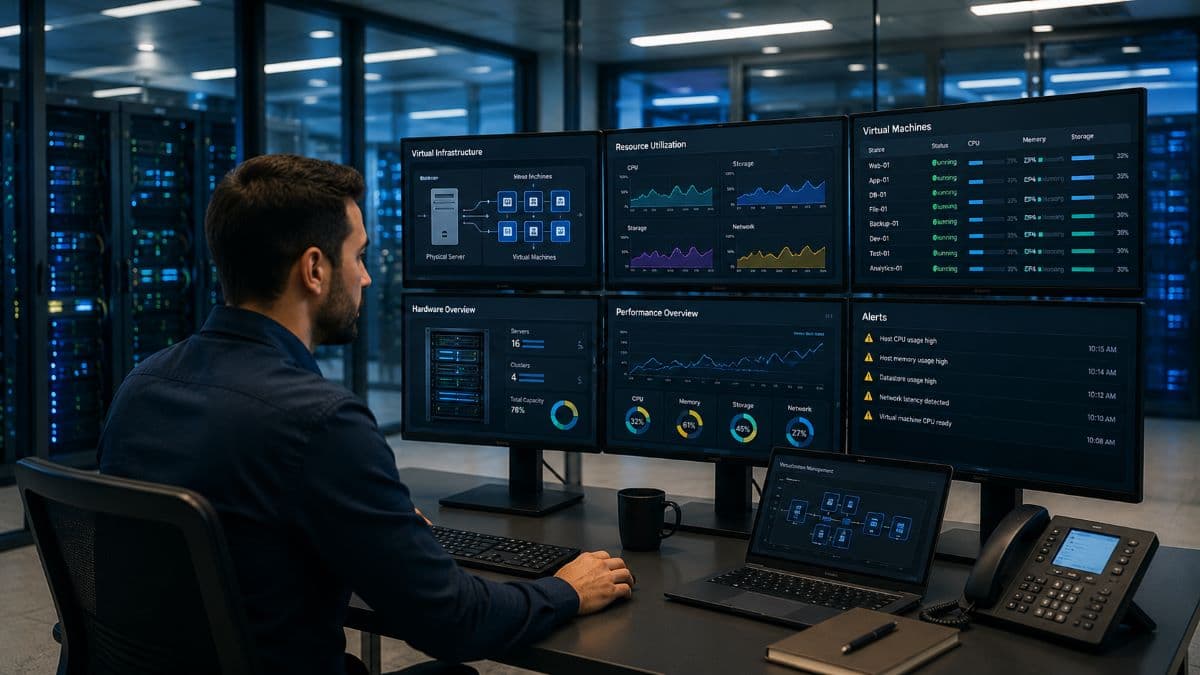 IT engineer managing virtual server infrastructure