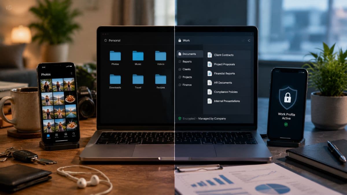 separating personal and work data visually