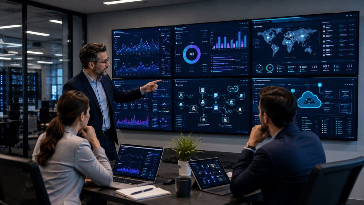 IT consultant explaining telemetry monitoring observability concepts