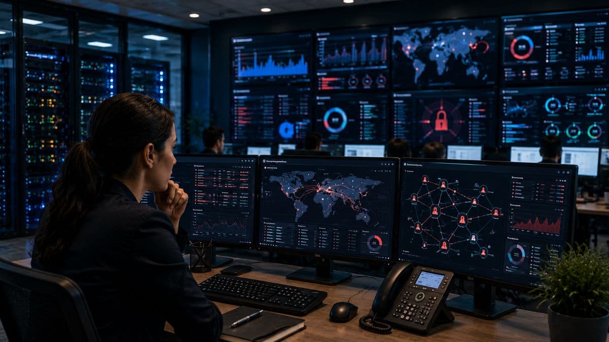 Security analyst detecting cyber threats through telemetry