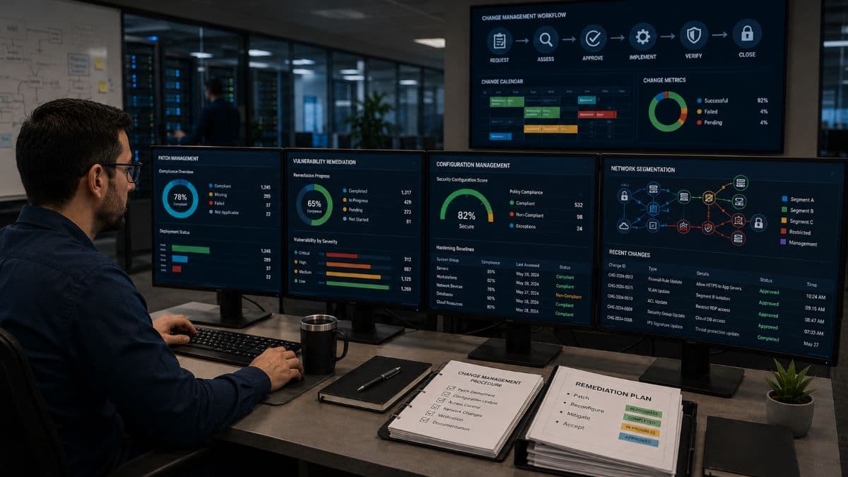 IT administrator performing vulnerability remediation tasks