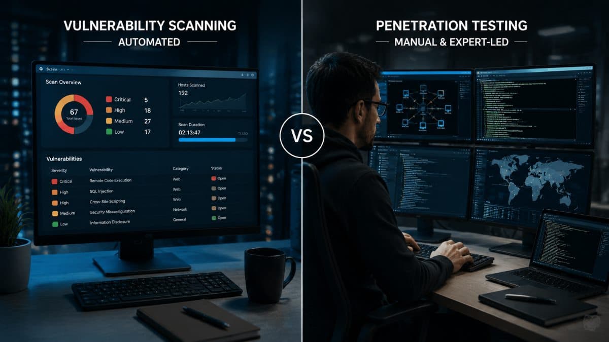Comparison of vulnerability scanning and penetration testing