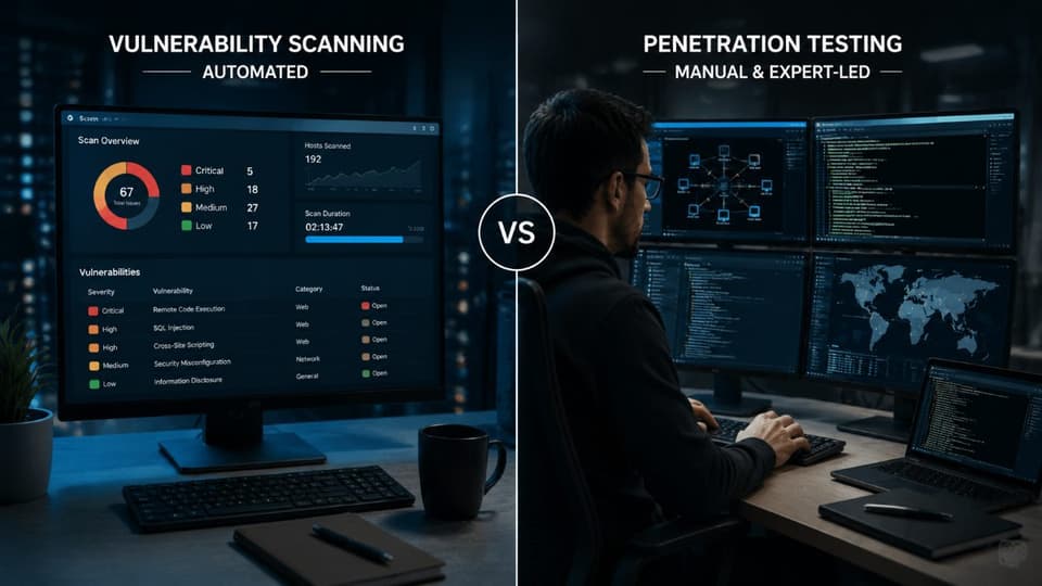 Comparison of vulnerability scanning and penetration testing