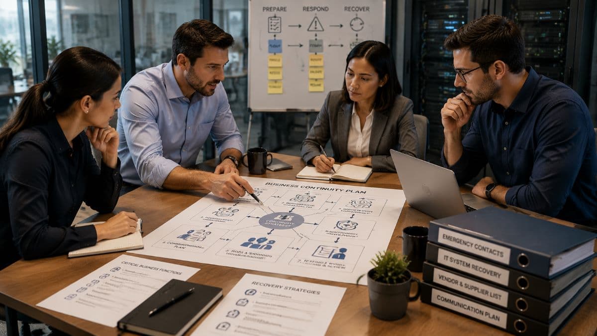 reviewing detailed continuity plan documents workflow