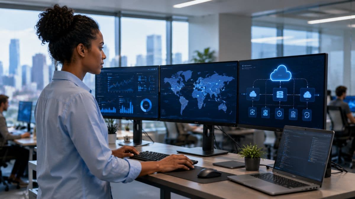 Cloud engineer managing resilient business infrastructure efficiently