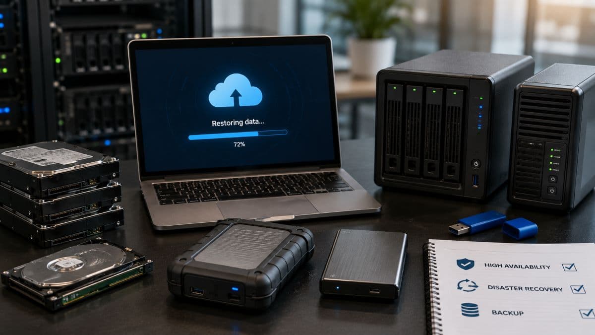 Business backup devices supporting disaster recovery planning