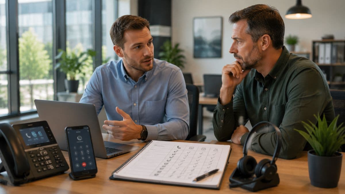 business owners evaluating phone solutions