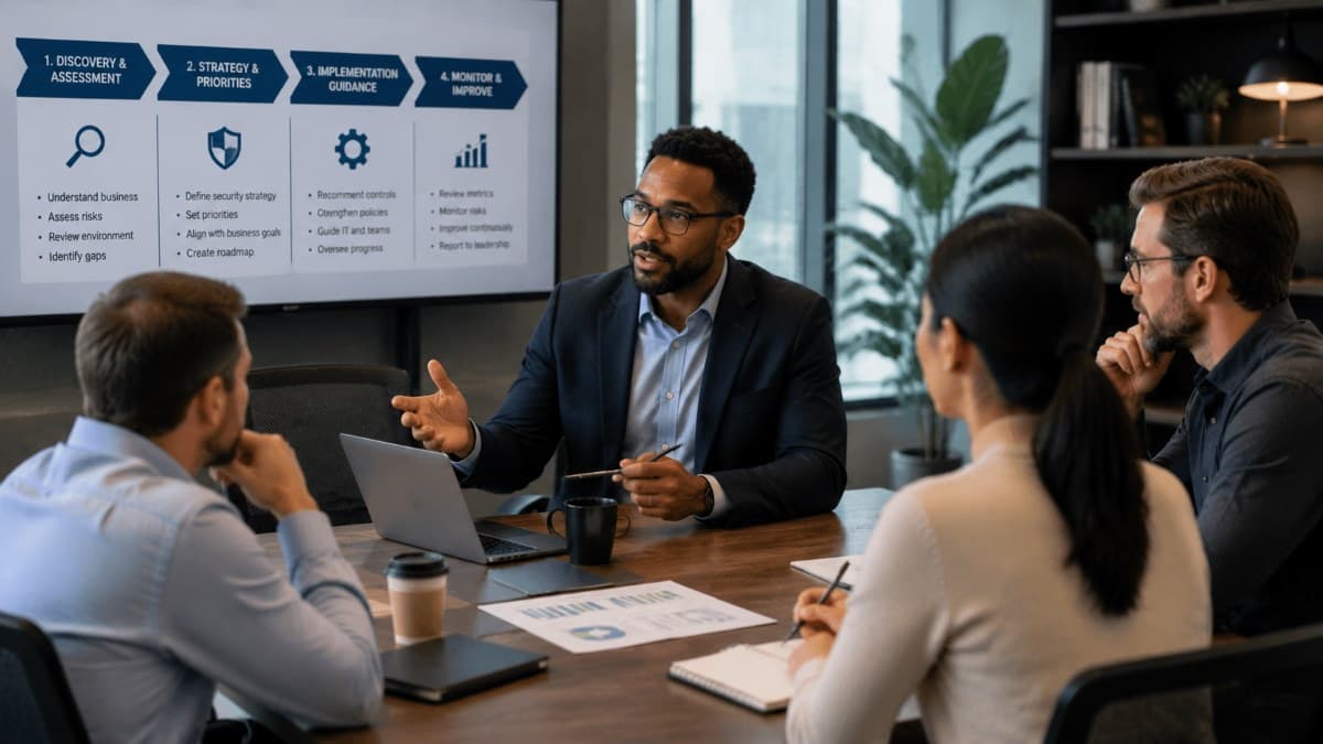 cybersecurity team planning security strategy