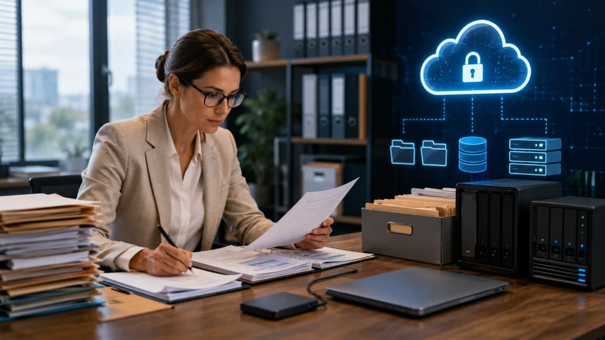 Professional organizing digital business records securely