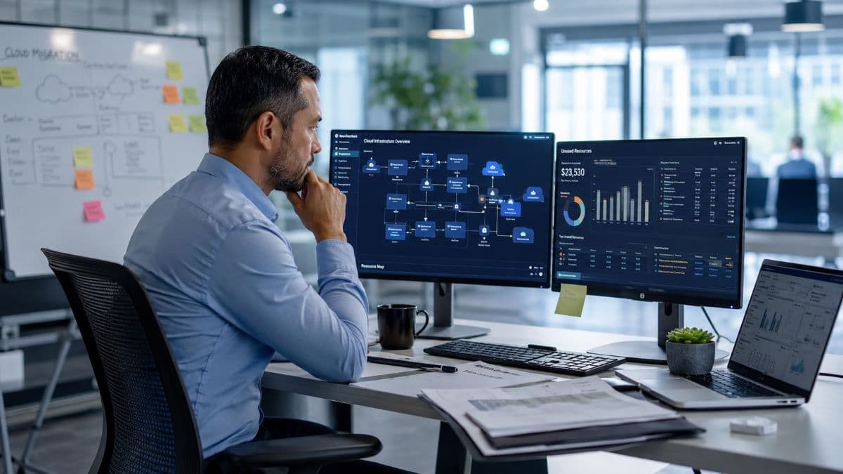 IT manager analyzing hidden cloud waste