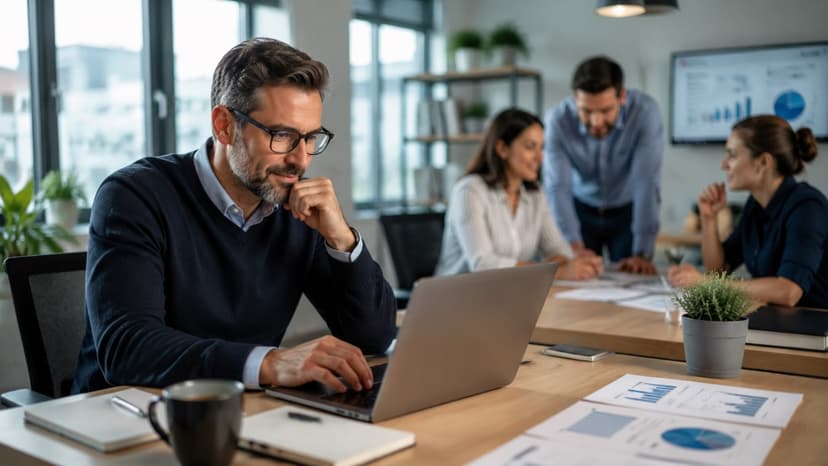 business team using AI workplace assistant