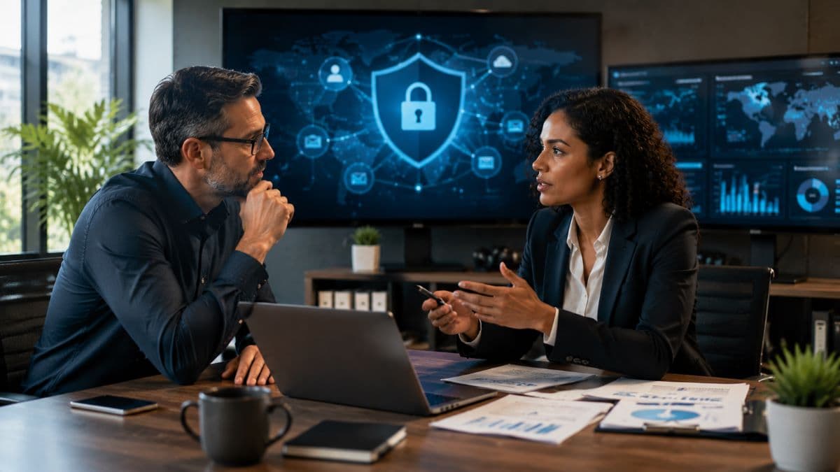 business owner shaking hands outsourcing security
