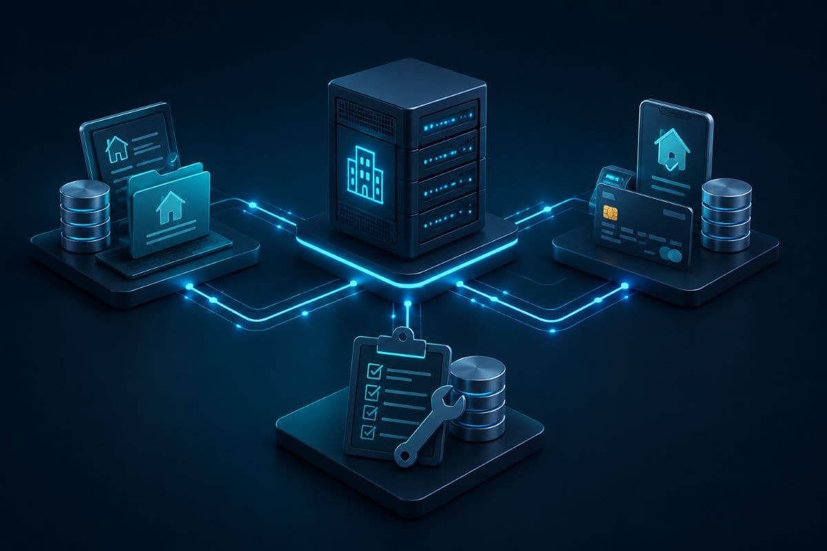 Integrated property management software ecosystem connecting