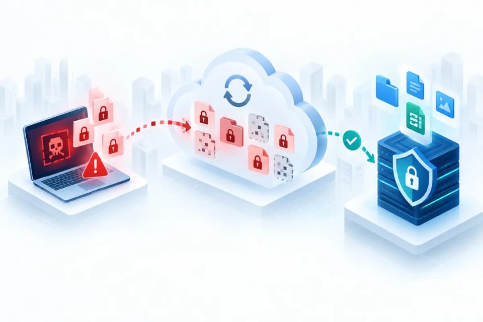 Ransomware spreads while backup remains protected