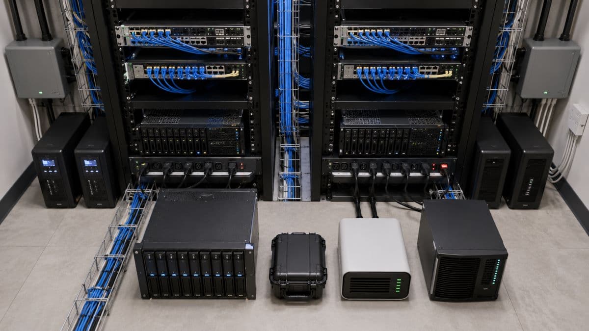 Redundant network infrastructure with backup power systems