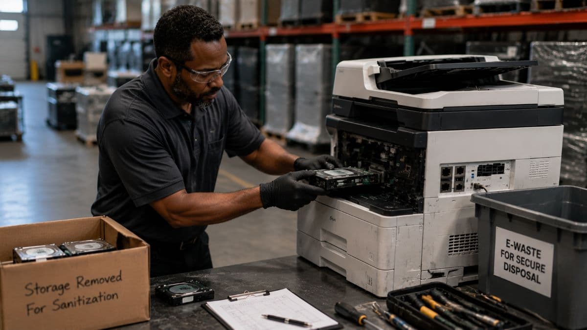 secure printer data disposal process