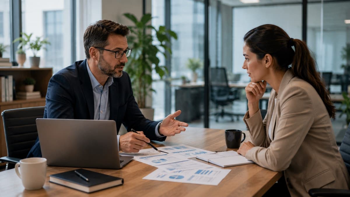 Small business owner discussing remote security strategy