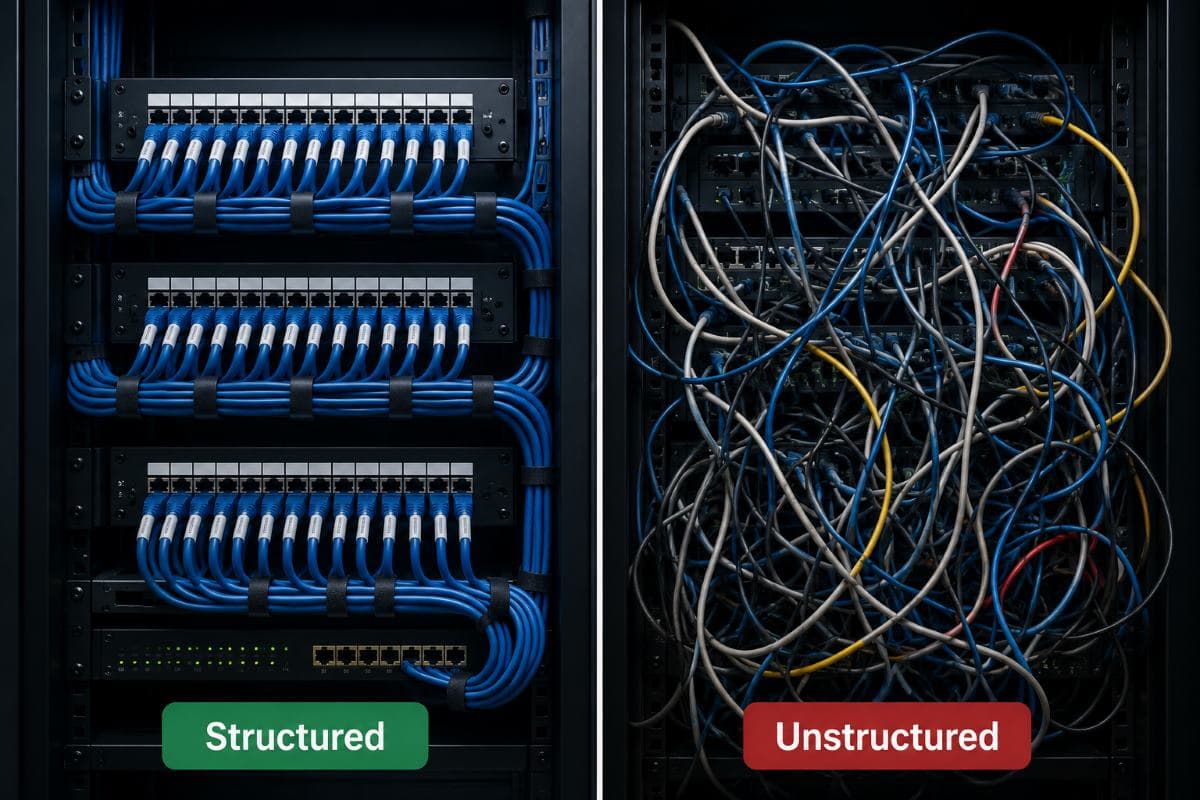 Structured versus unstructured network cabling comparison