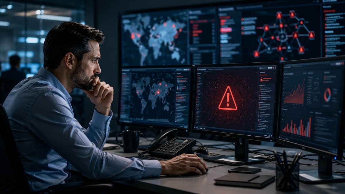Cybersecurity analyst investigating third party security incident