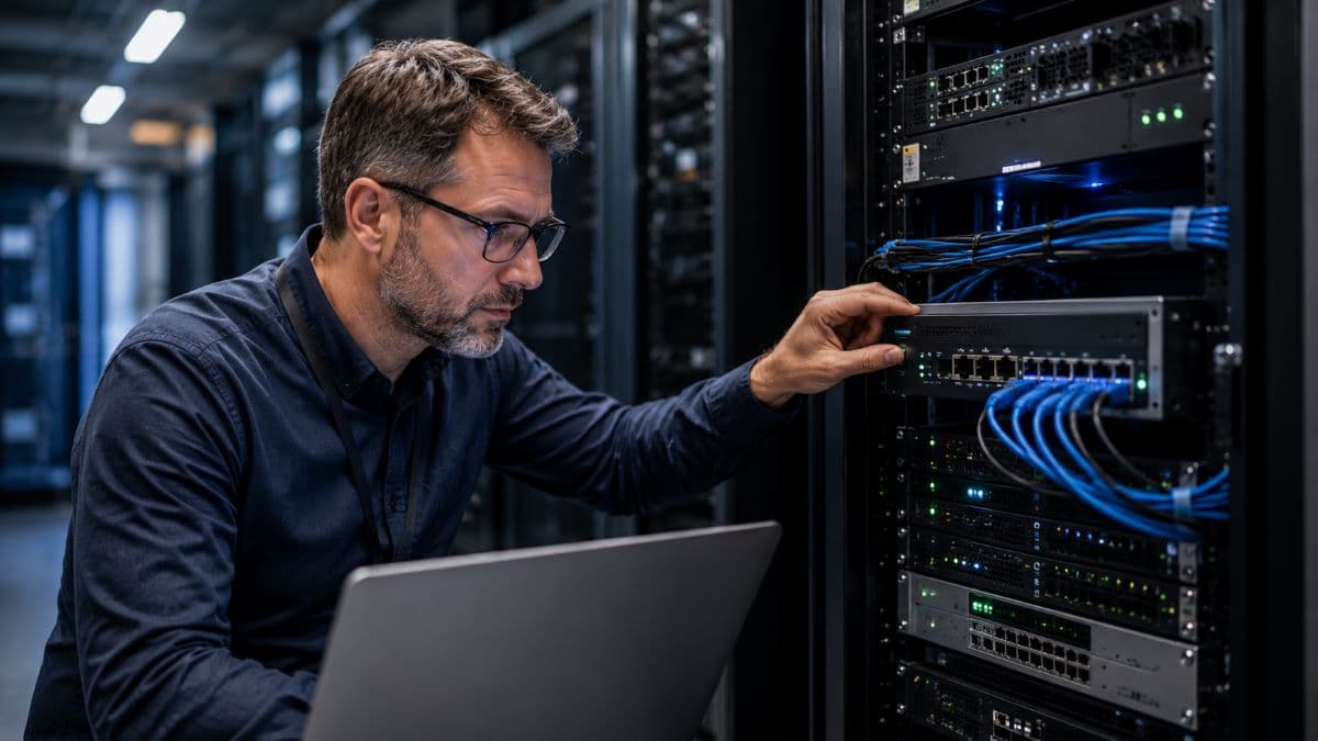 IT administrator inspecting enterprise VPN infrastructure