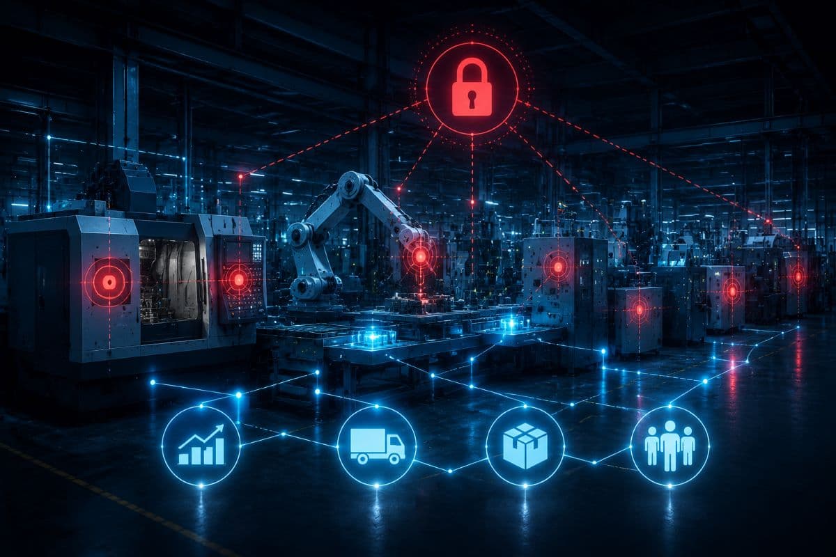 Connected manufacturing systems cybersecurity risk