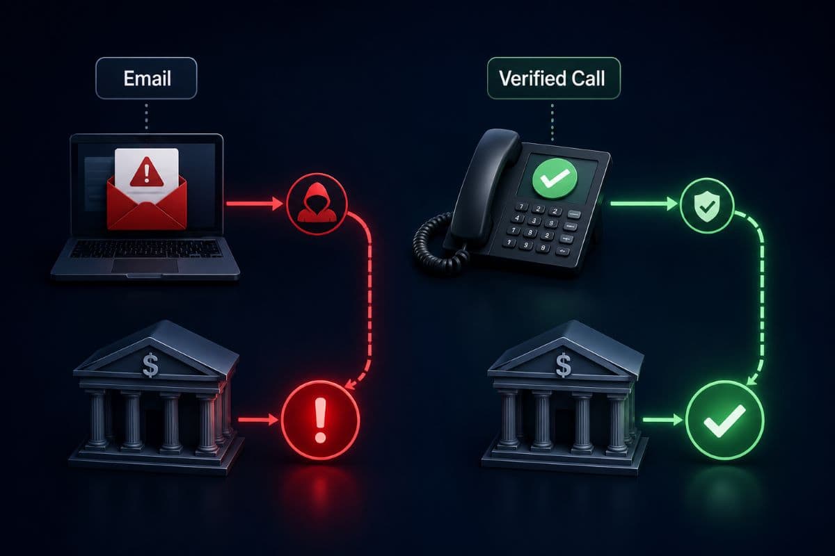 Wire transfer verified by trusted phone call