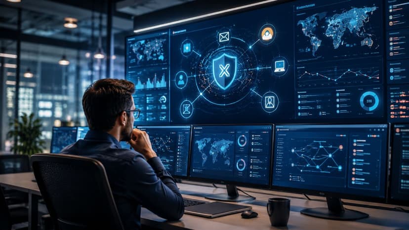 Security analyst monitoring unified XDR threat platform